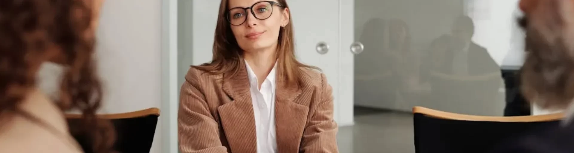 Businesswoman during an interview at Moving Heads Recruitment Agency